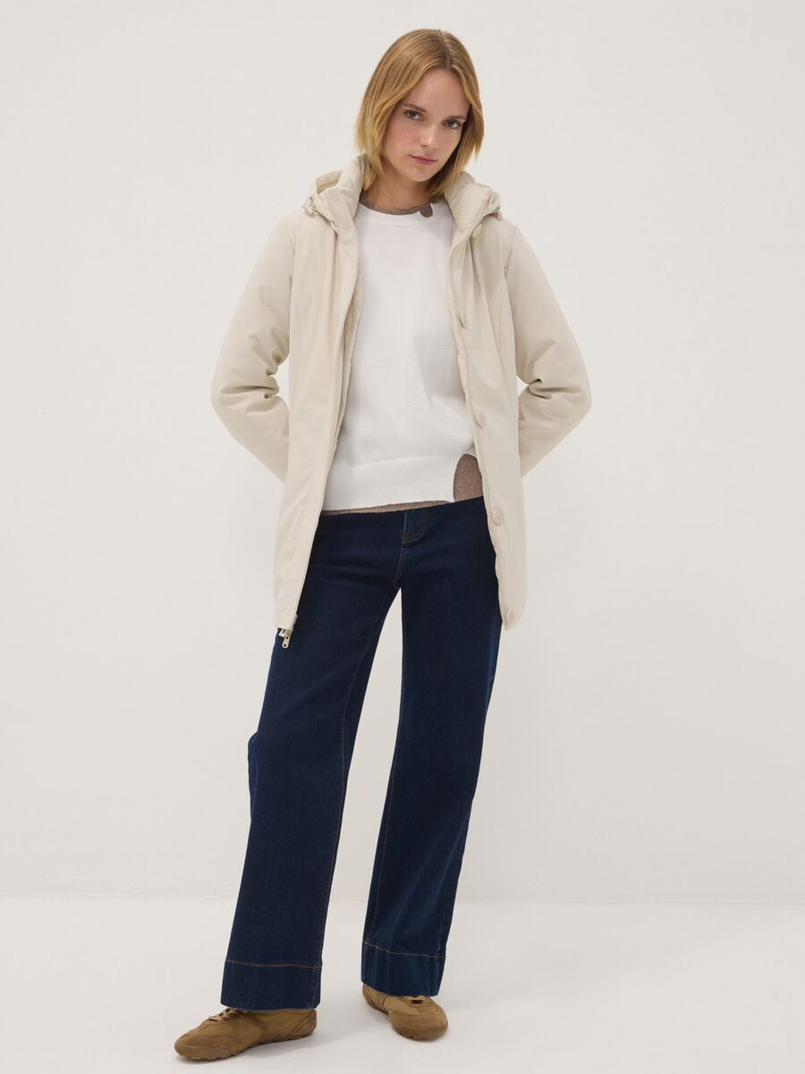 Parka sabbia con cappuccio in tessuto elasticizzato regular fit_2