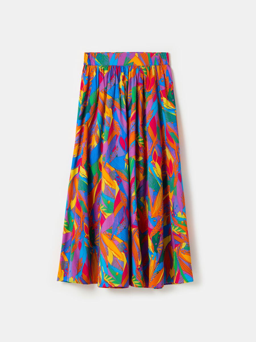 Long skirt with tropical foliage print_4