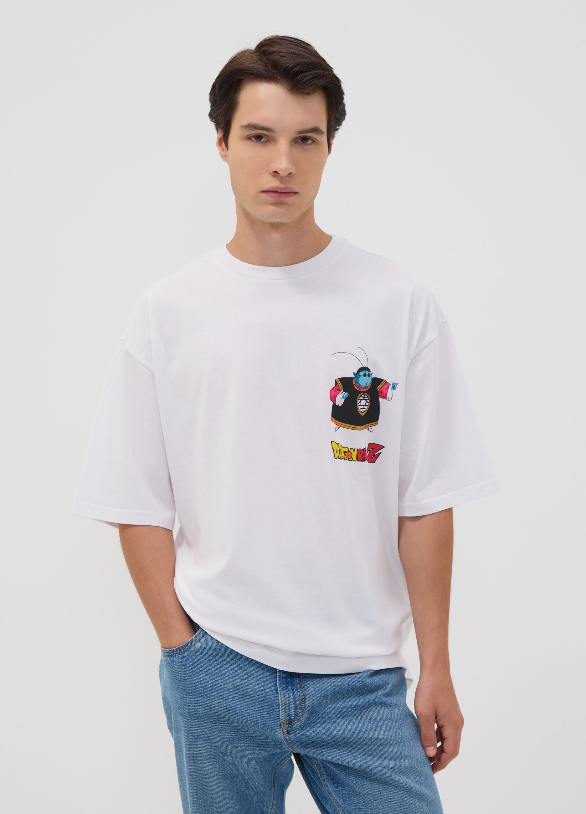 White 100% cotton T-shirt with Dragon Ball Z graphic print