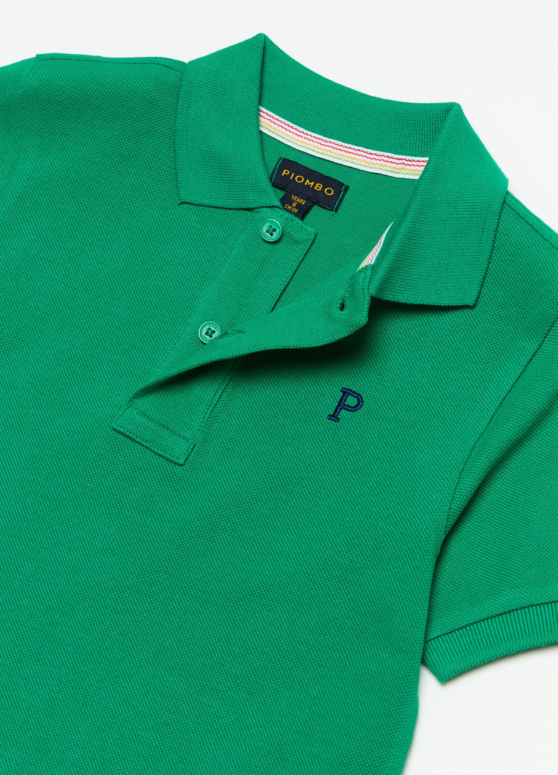 Piquet polo shirt with embroidered logo