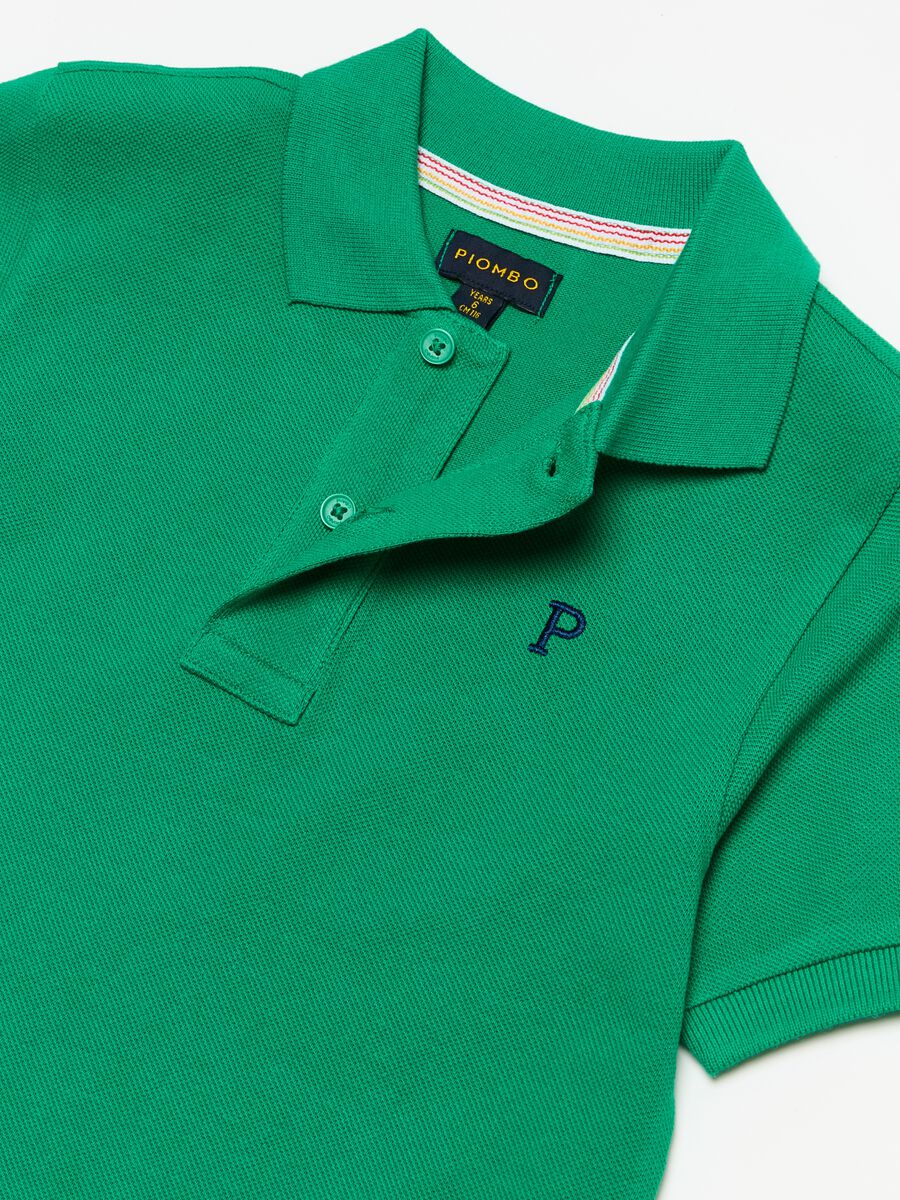 Polo in piquet con ricamo logo_5