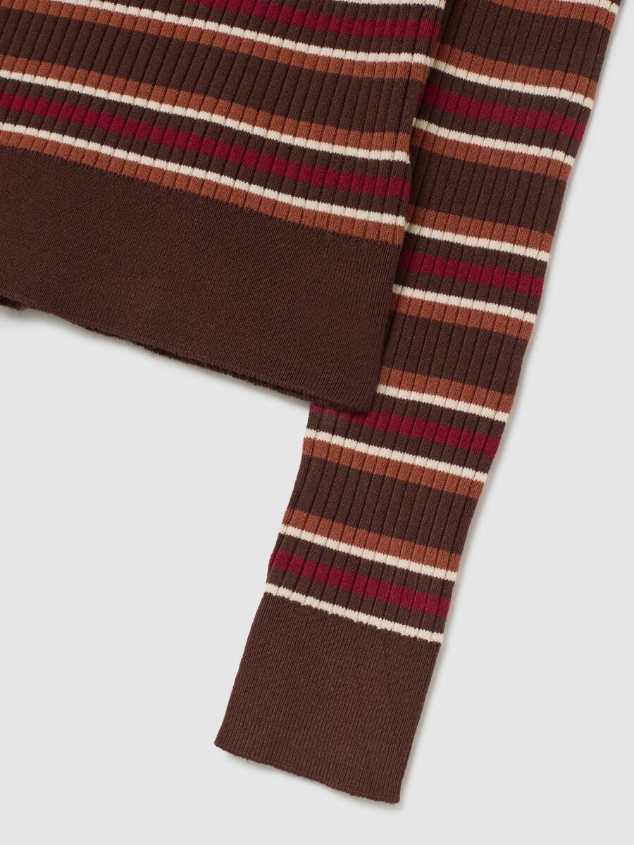 Maglia con collo alto a righe multicolor vestibilità fitted_1