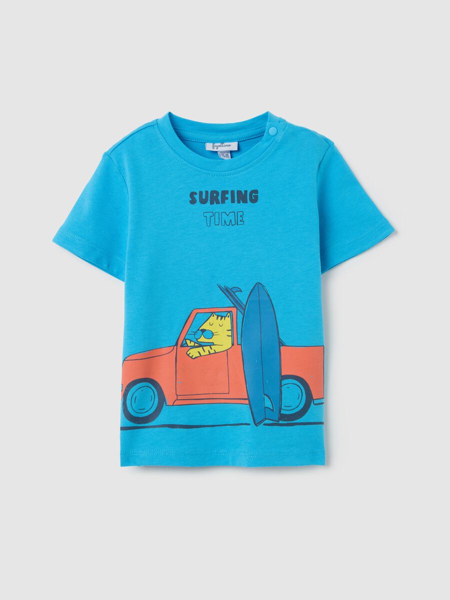 Cotton T-shirt with print_0