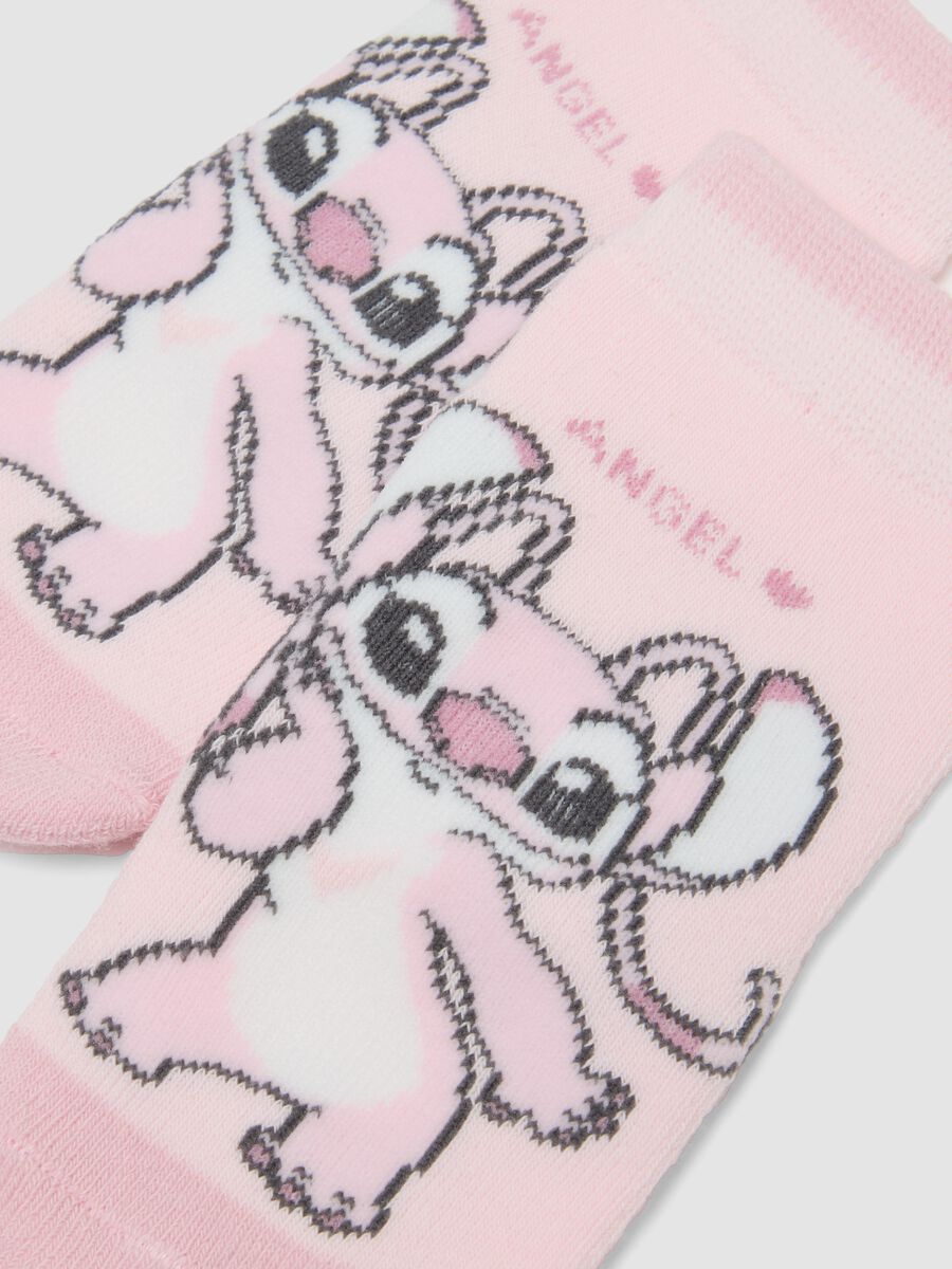 2-pack of pink organic cotton anti-slip socks with Lilo & Stitch print_1