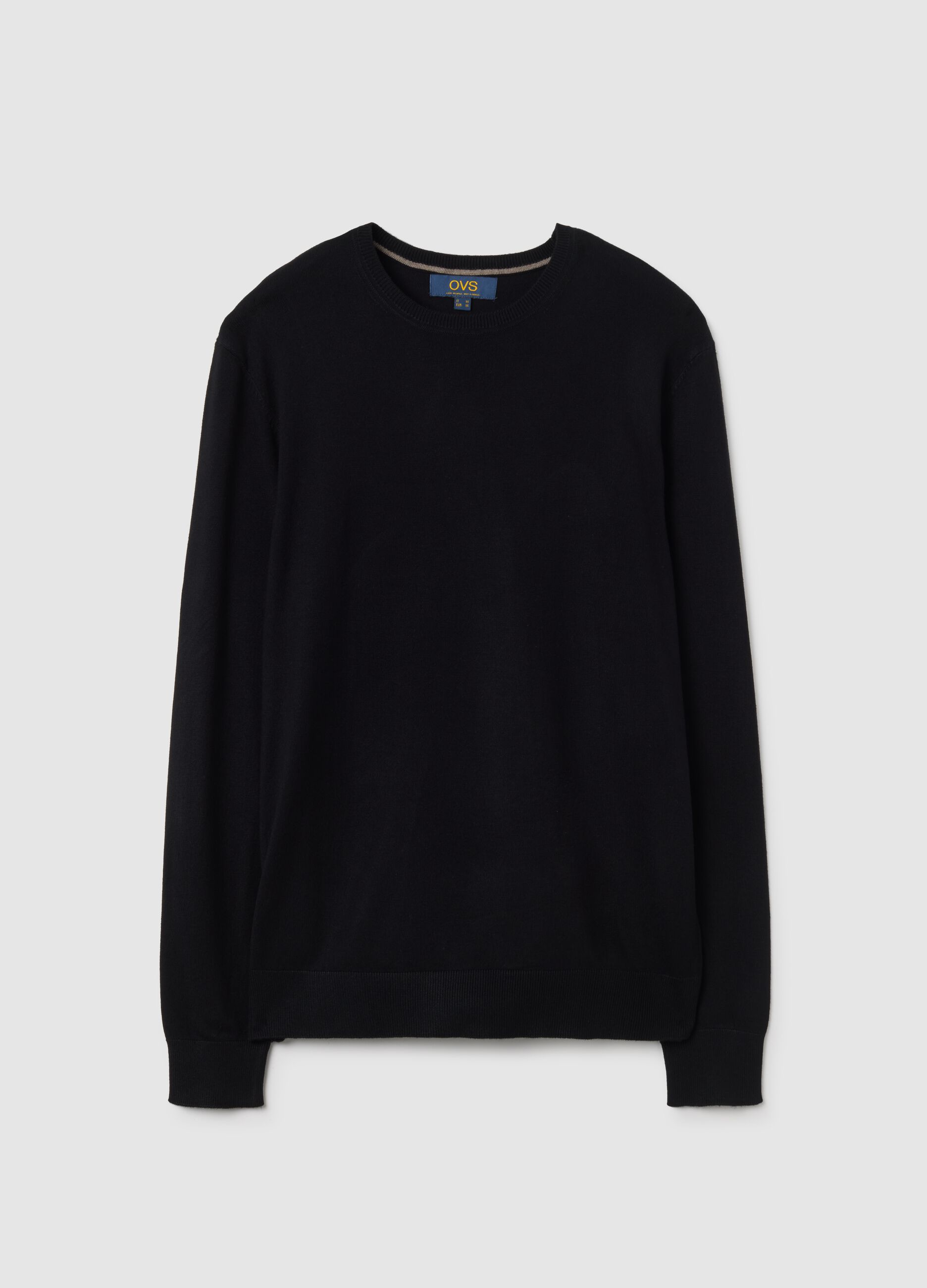 Black viscose blend regular fit jumper