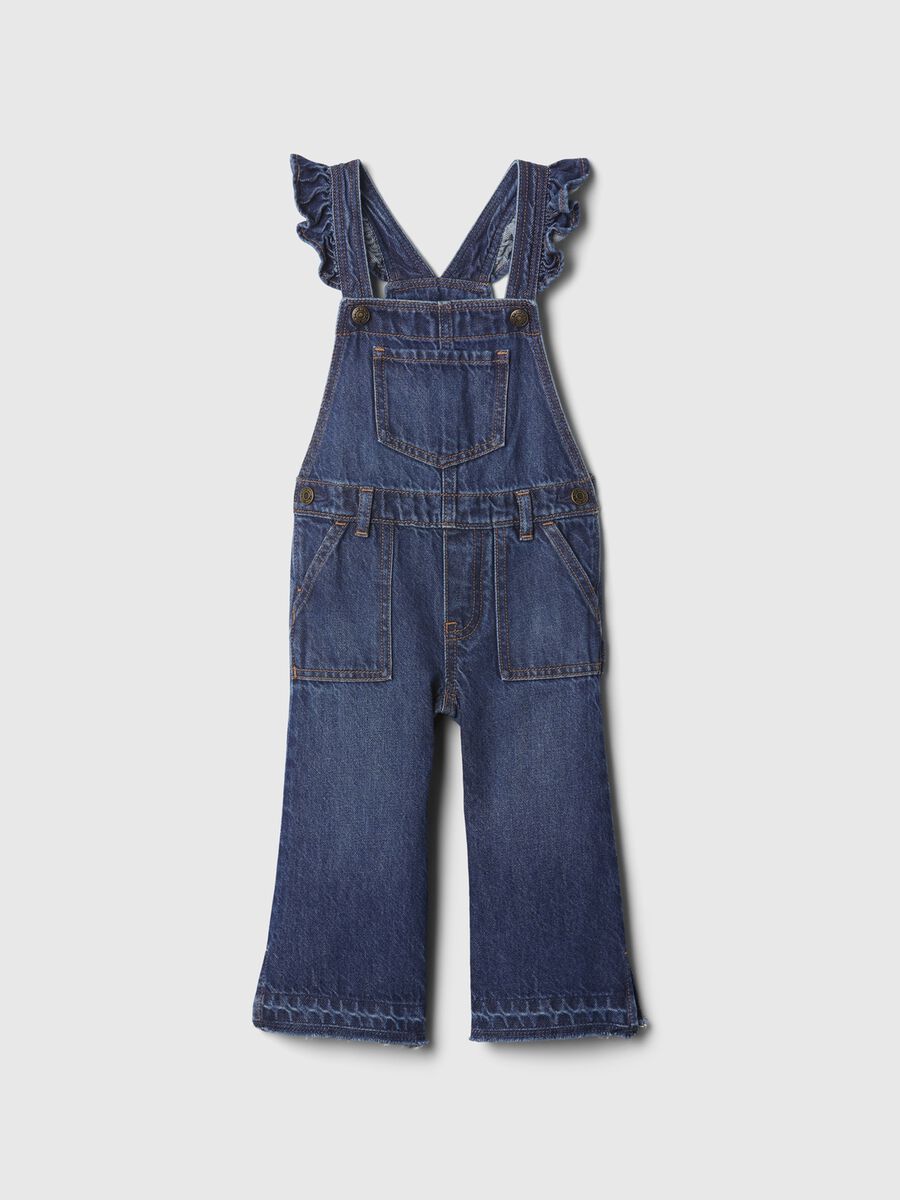 Wide-leg dungarees in denim_0