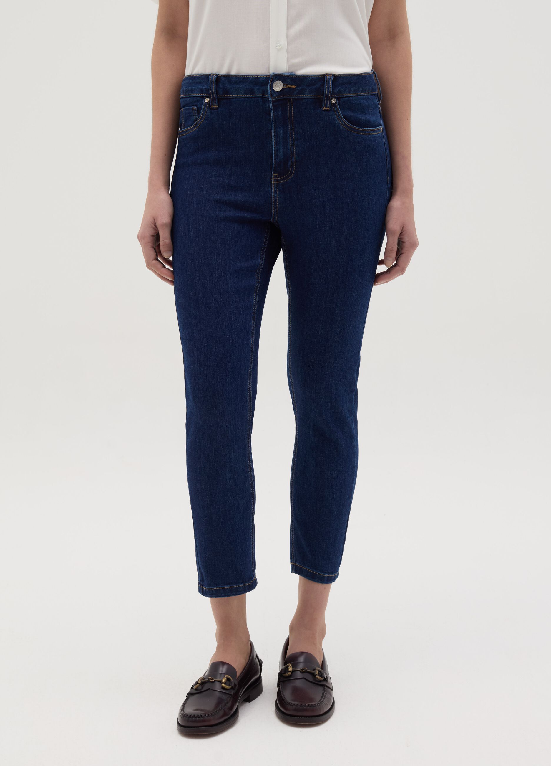 Skinny-fit crop jeans