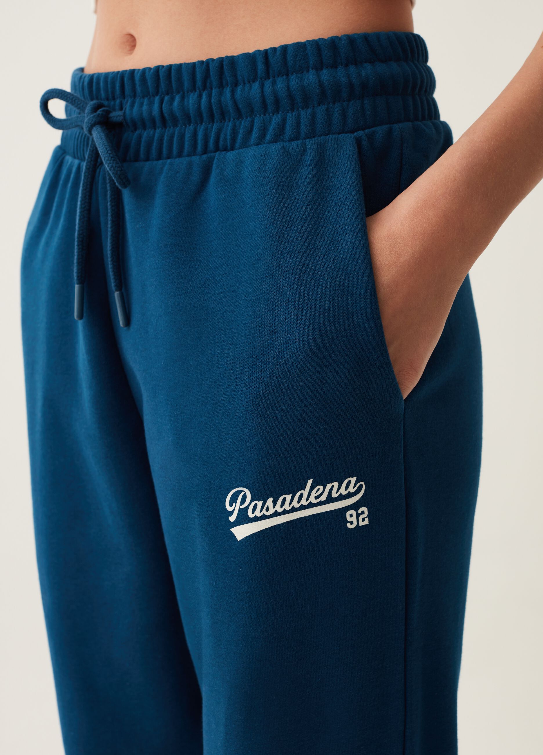 Joggers in felpa con stampa lettering_3