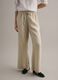 Beige pure linen straight-fit trousers with drawstring_1
