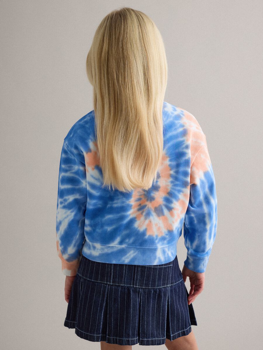 Girls' multicolour cotton-blend sweatshirt, regular fit with Tie-dye pattern_1