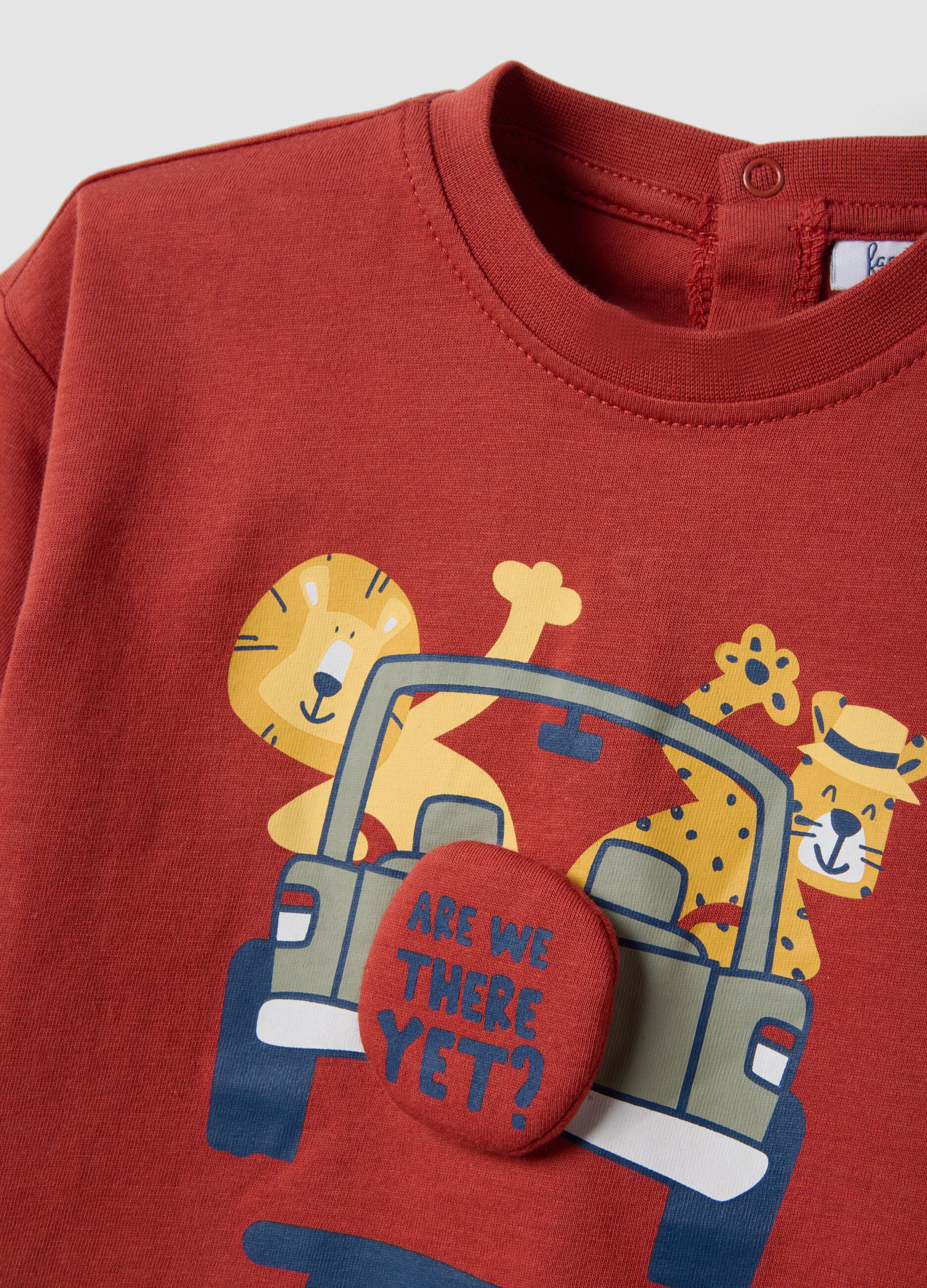 Red short-sleeve pure cotton T-shirt