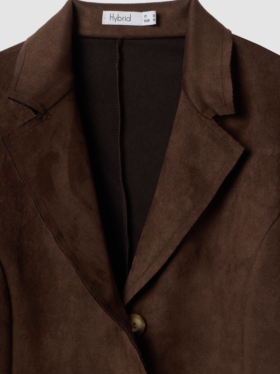 Brown regular-fit jacket with lapels and patch pockets_1