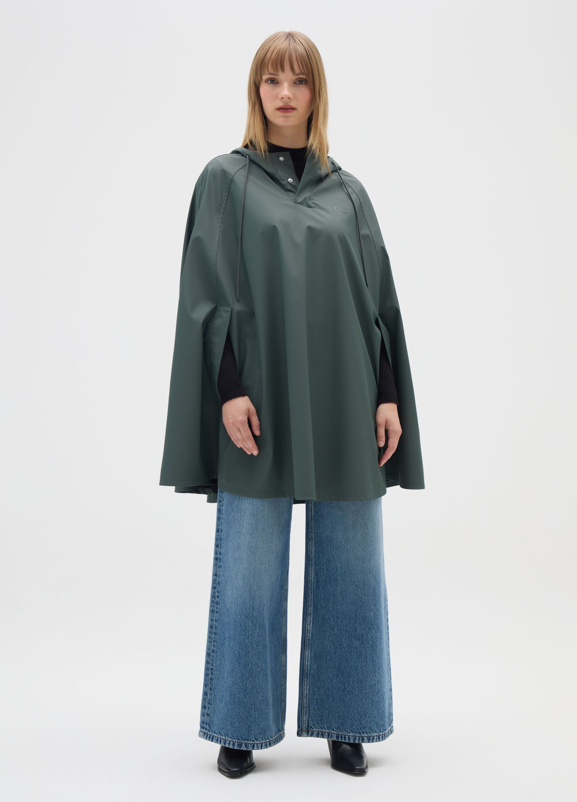 Green waterproof jacket regular fit