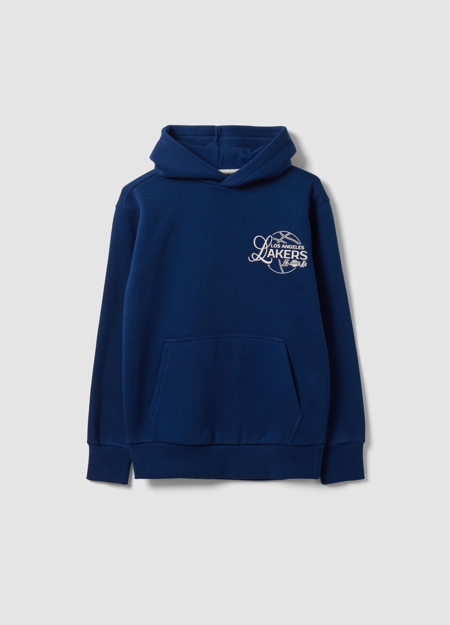 Blue cotton-blend hoodie with Lakers print for boys