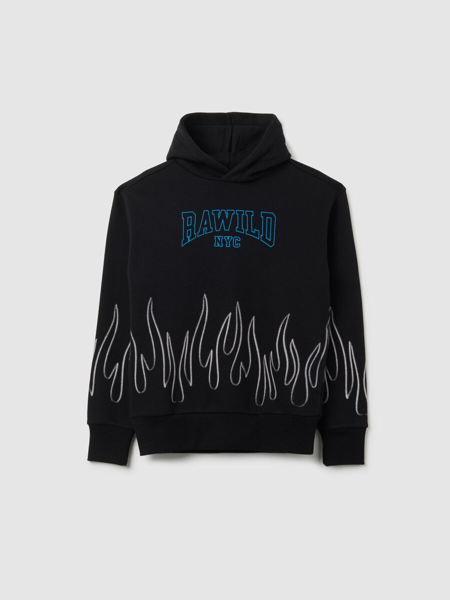 Boys' black regular fit cotton blend sweatshirt_0