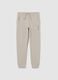 Boys' beige joggers in pure cotton regular fit with writing_0