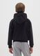 Black regular fit cotton blend boys' hoodie_1