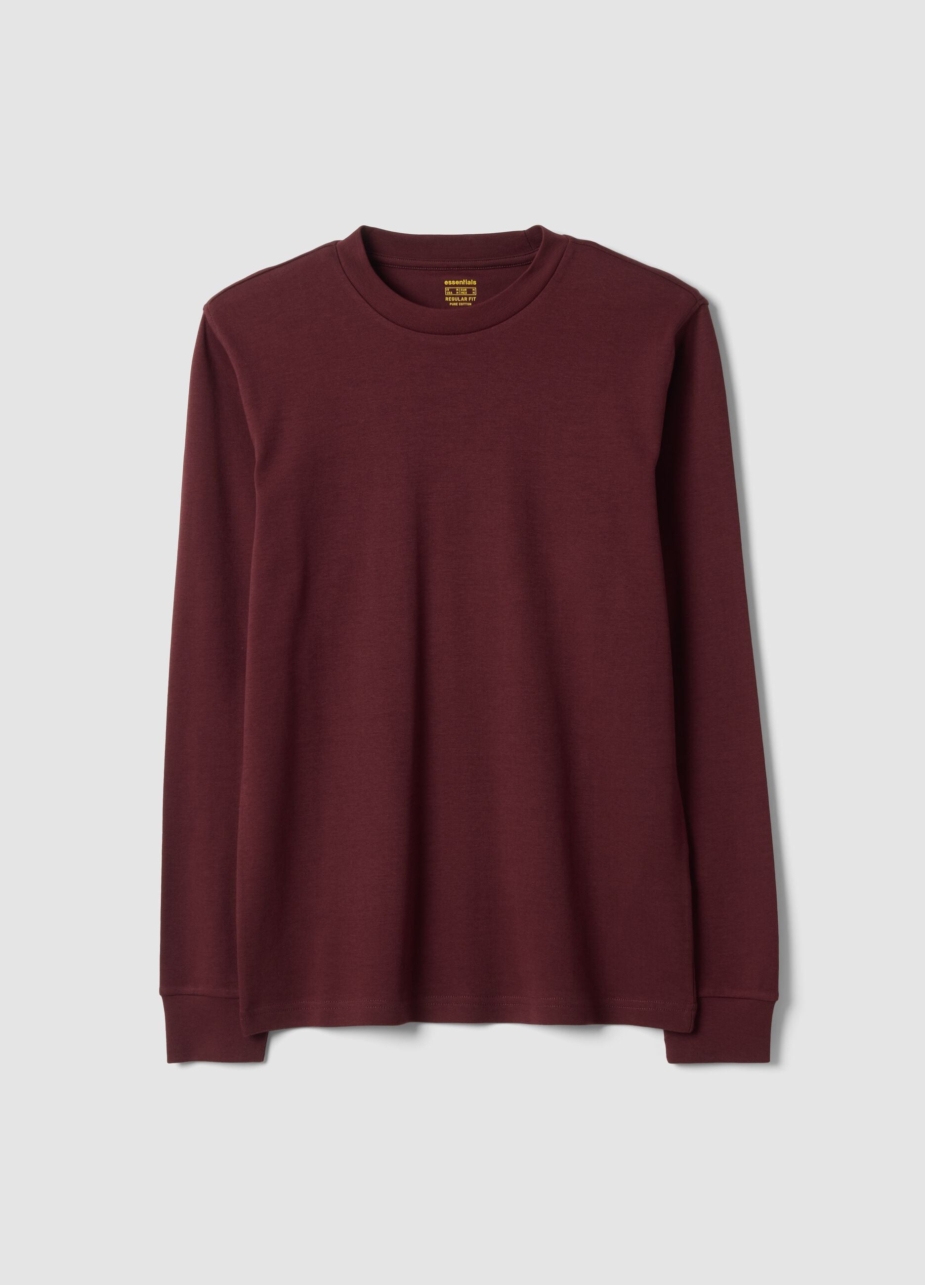 Purple crew-neck T-shirt in pure cotton