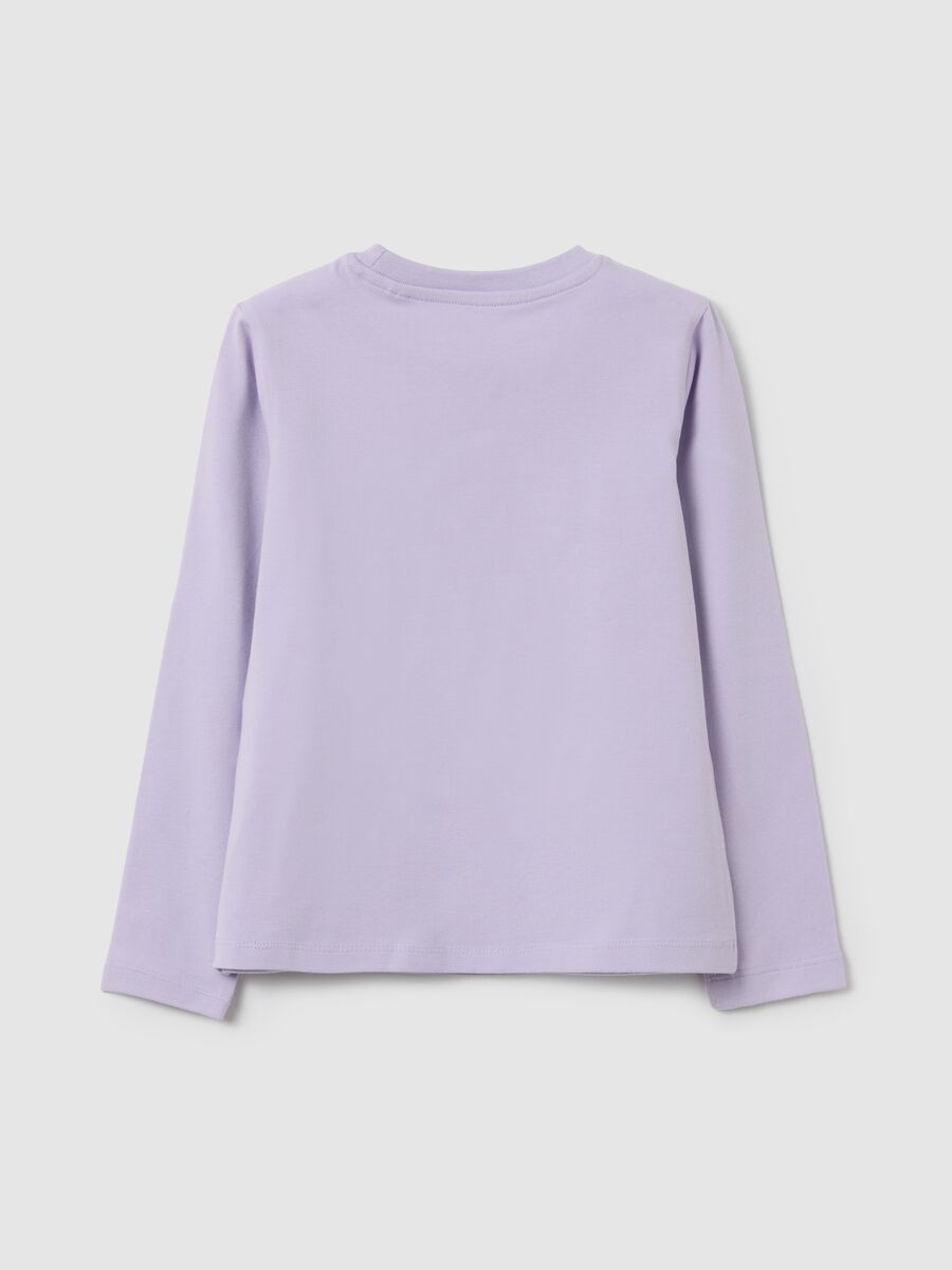Girls' purple stretch cotton regular fit T-shirt_1