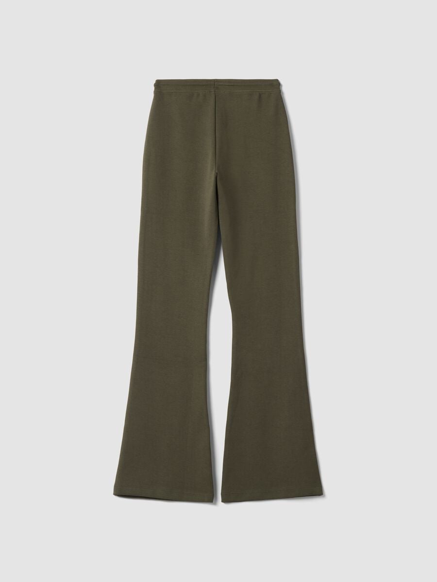 Jogger verde flare in cotone organico elasticizzato_7