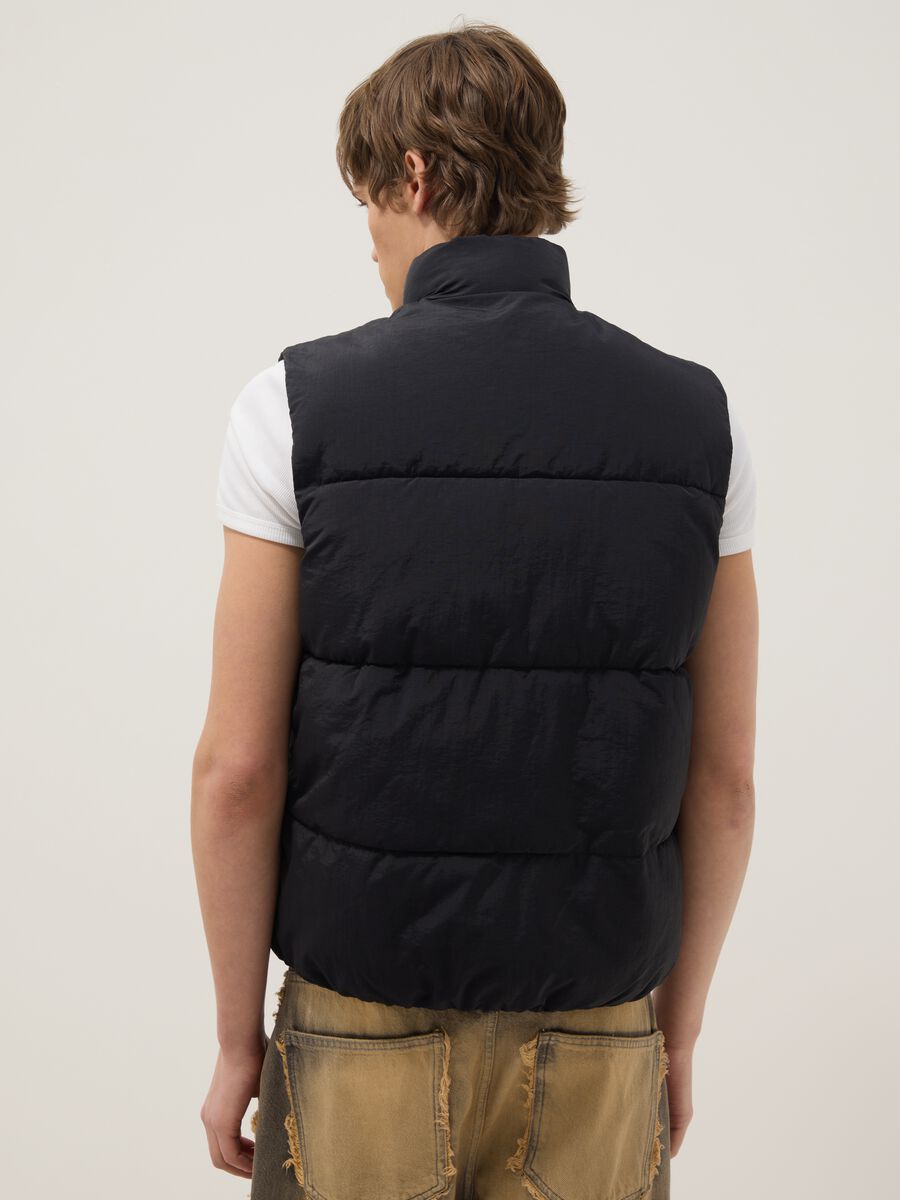 Black padded gilet regular fit with zip_2