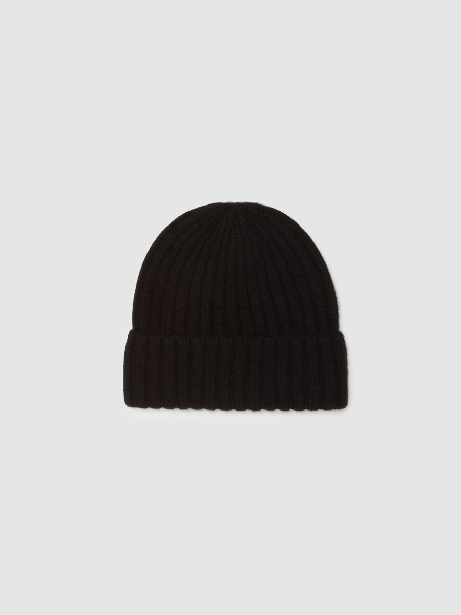 Cappello in puro cashmere nero_0