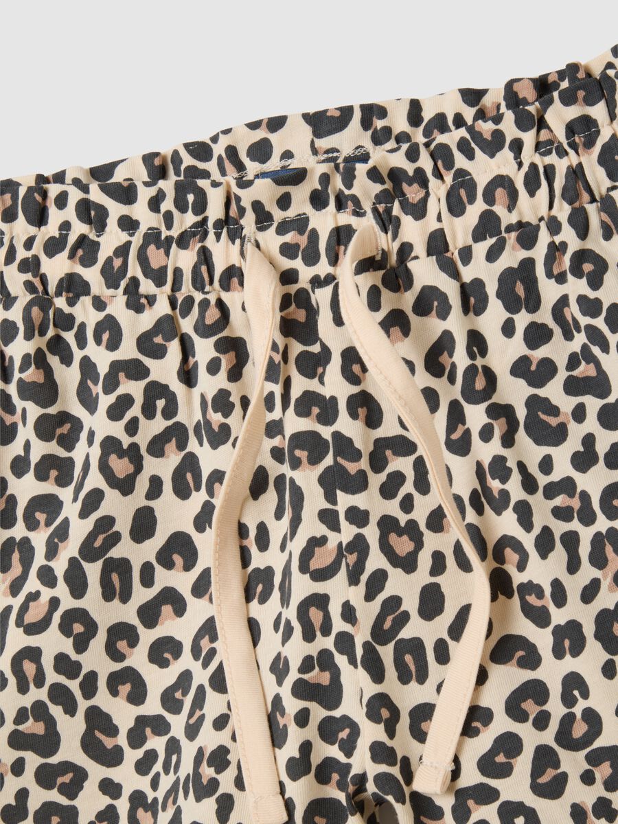 Shorts da bambina in puro cotone multicolor regular fit con volant_2