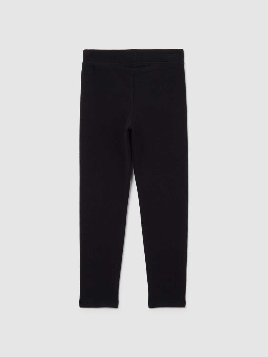 Girls' black skinny fit cotton leggings_1