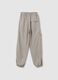Girls' beige viscose blend regular fit jogger trousers with cargo pockets_4