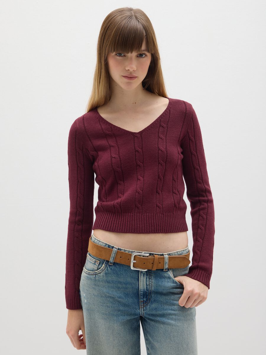 Red Cotton Blend Jumper Regular Fit_1