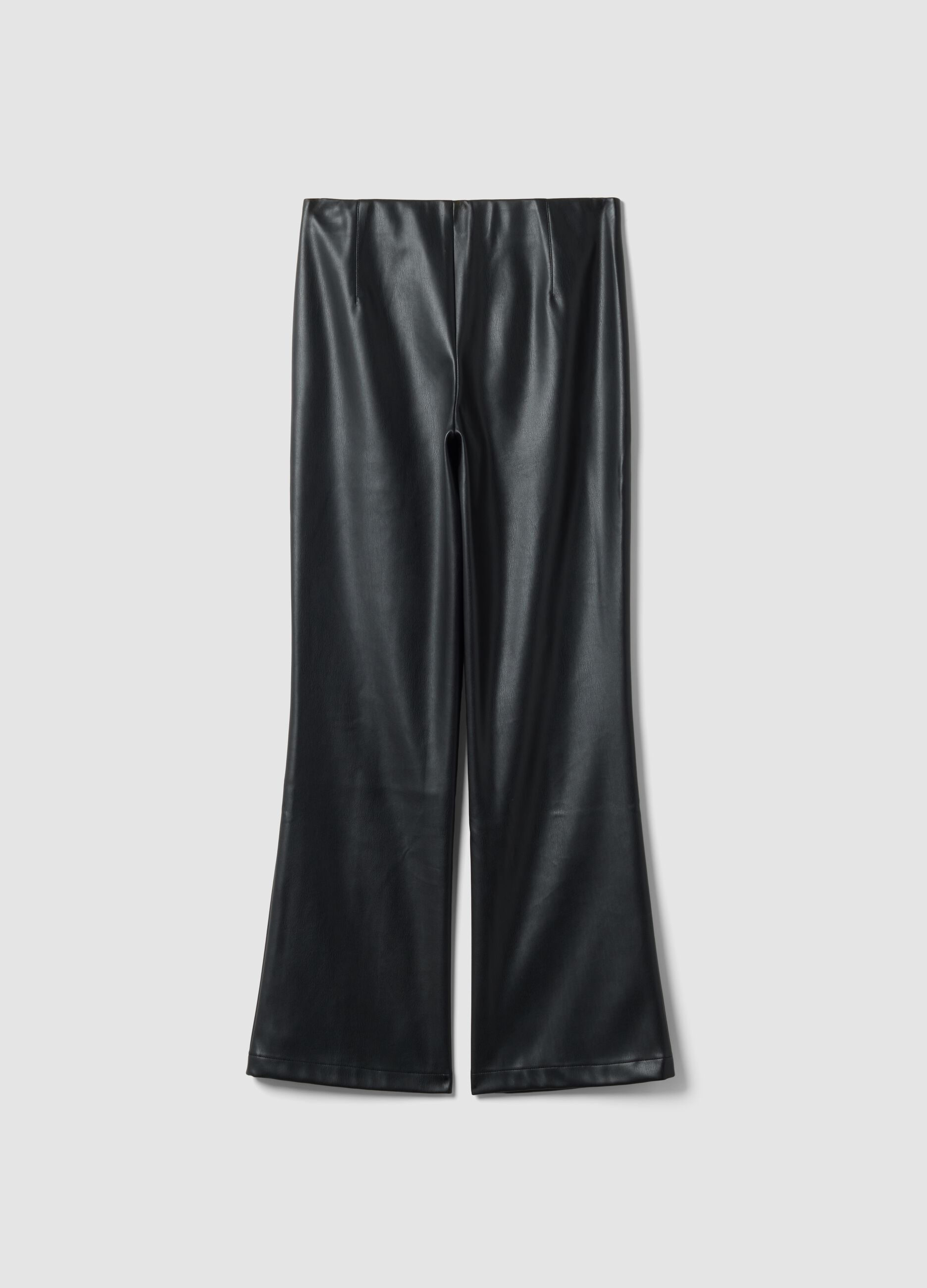 Leggings neri flare con vita regular ed elastico