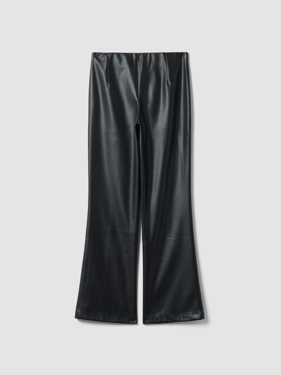 Leggings neri flare con vita regular ed elastico_6