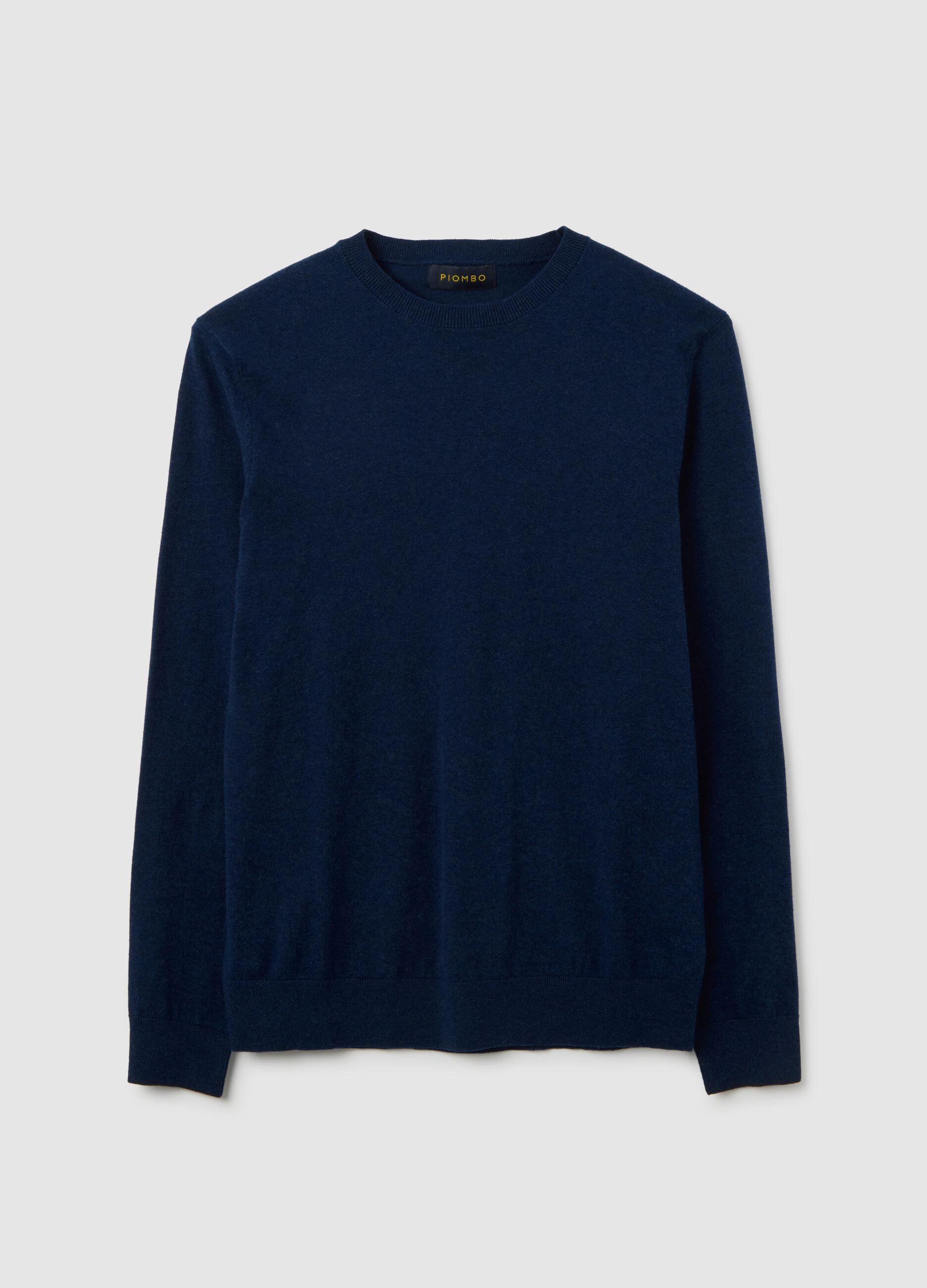 Blue jumper in cotton and polyamide blend