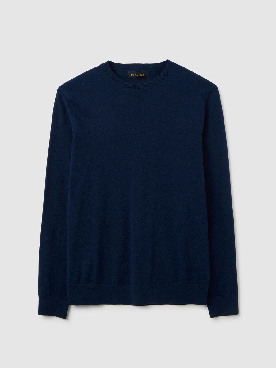 Blue jumper in cotton and polyamide blend_4