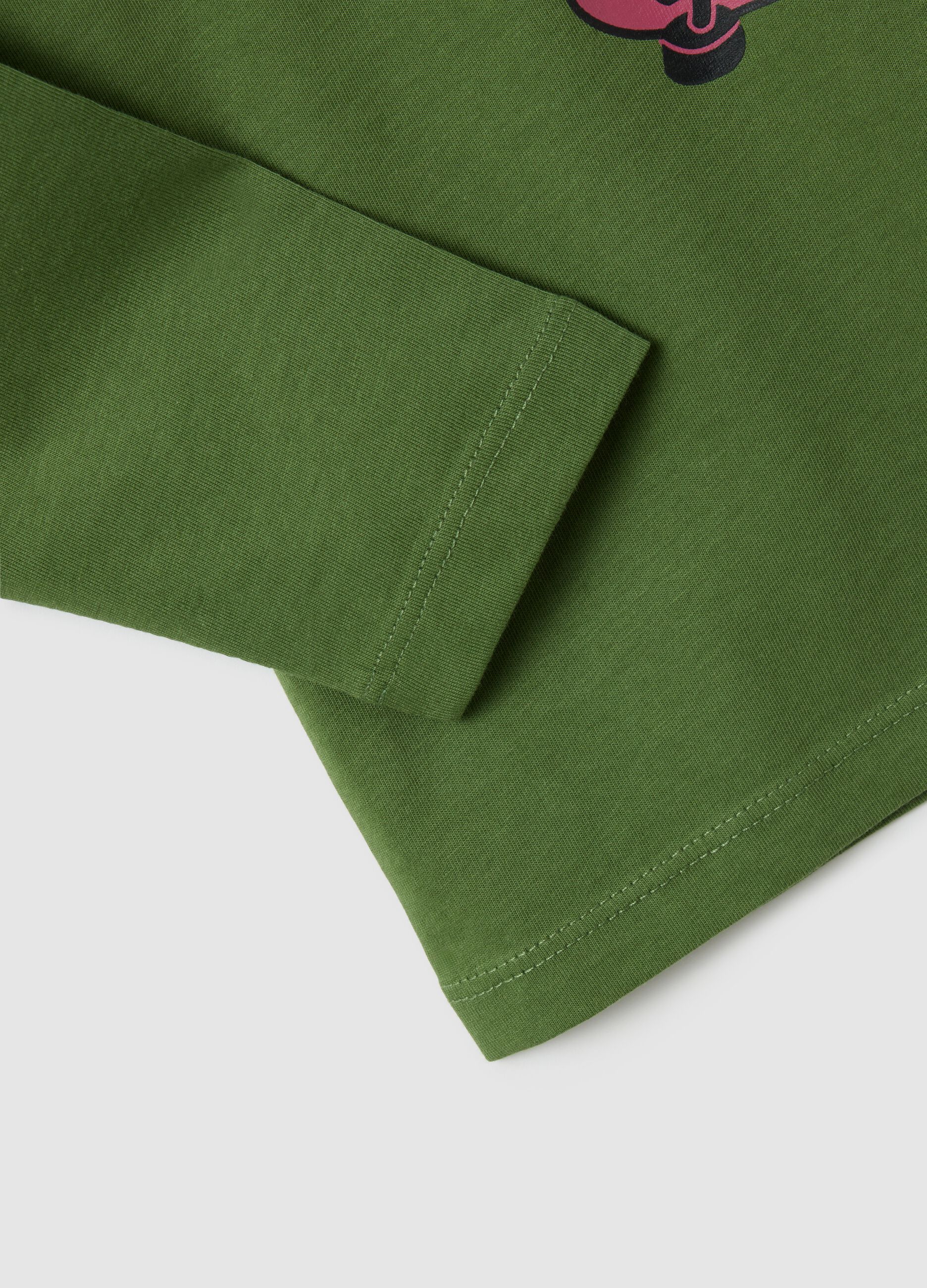 Green pure cotton regular fit kids' T-shirt