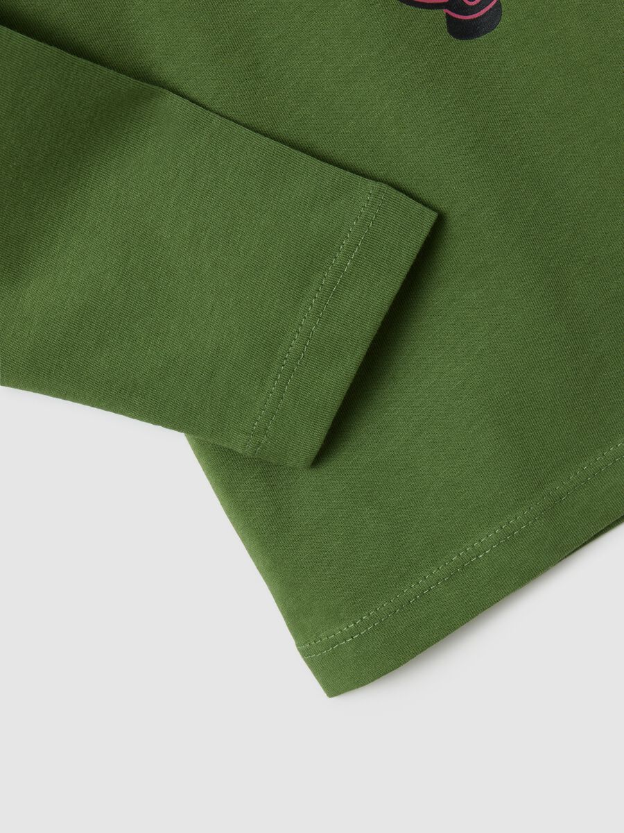Green pure cotton regular fit kids' T-shirt_3