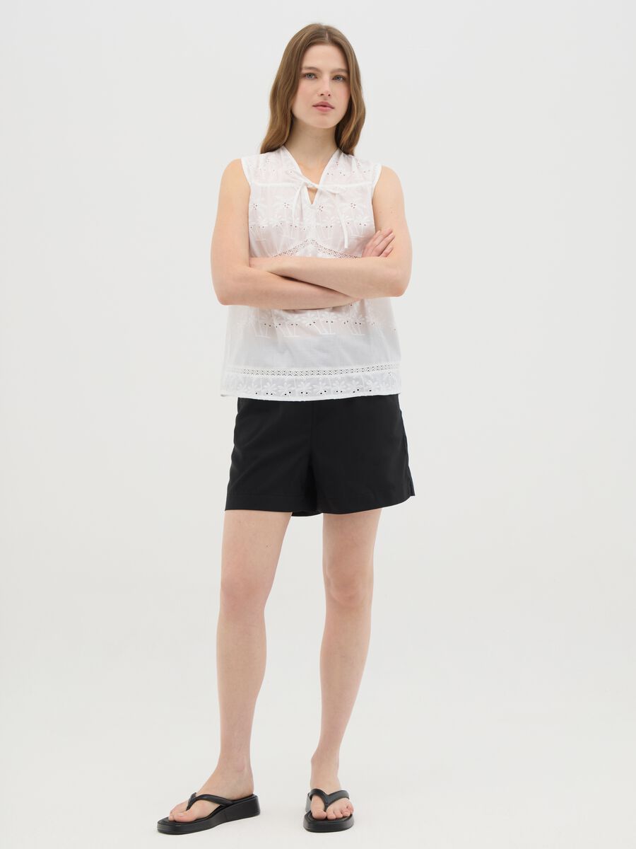 Women's pure cotton white blouse regular fit_1