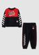Red and black pure cotton Ducati-themed set, oversized fit_0
