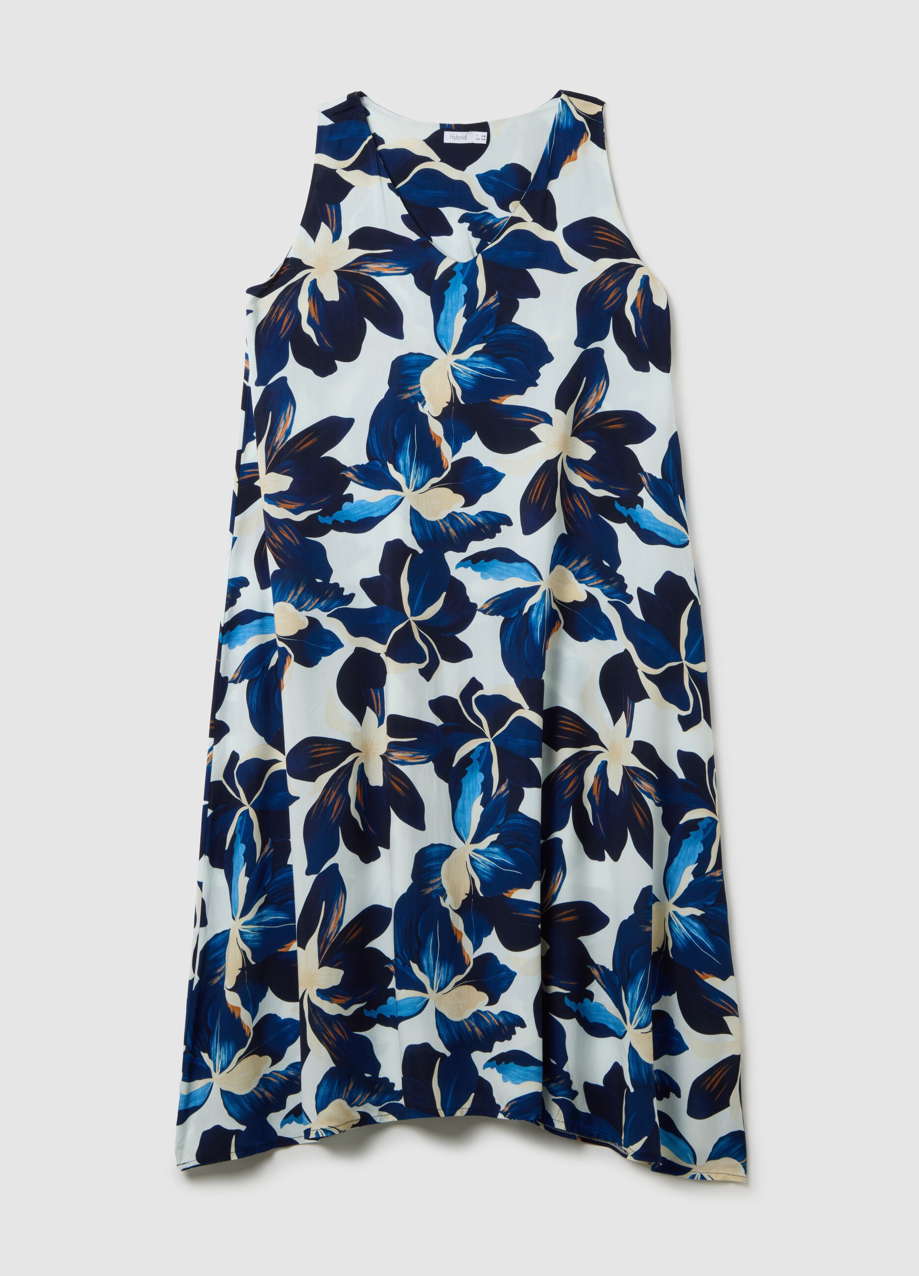 Women's long dress in pure multicolor viscose regular fit