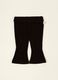 Baby girls' black flared trousers in stretch viscose_0