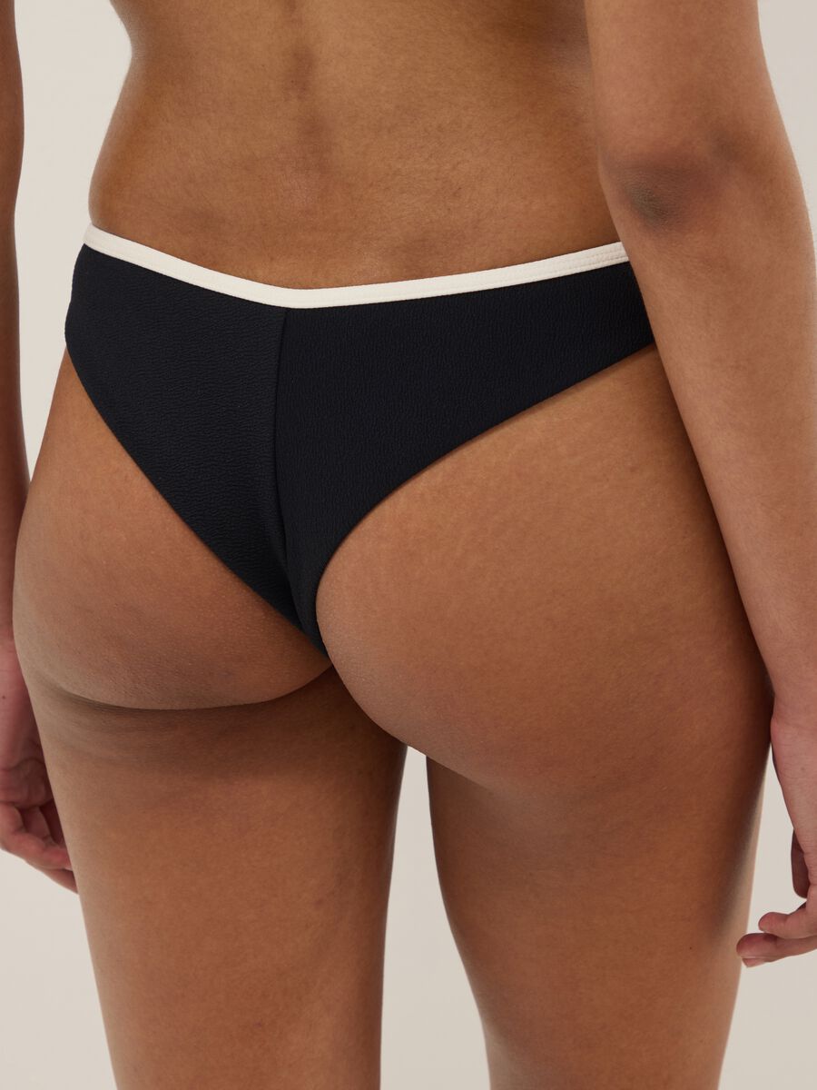 Black stretch swim briefs with white trim_2