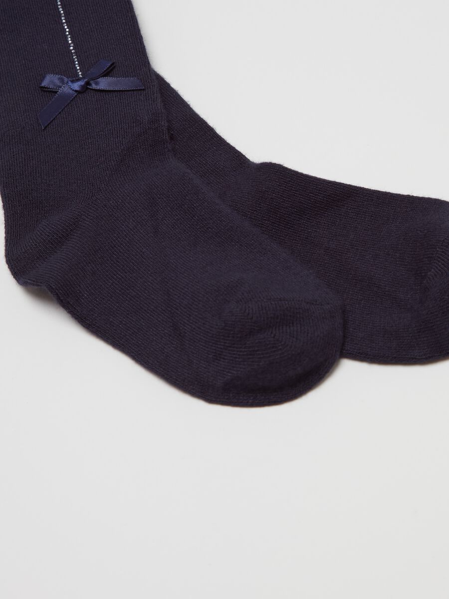 Viscose tights with bow and diamantés_1