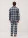 Grey and blue flannel pyjamas in pure organic cotton, regular fit_3