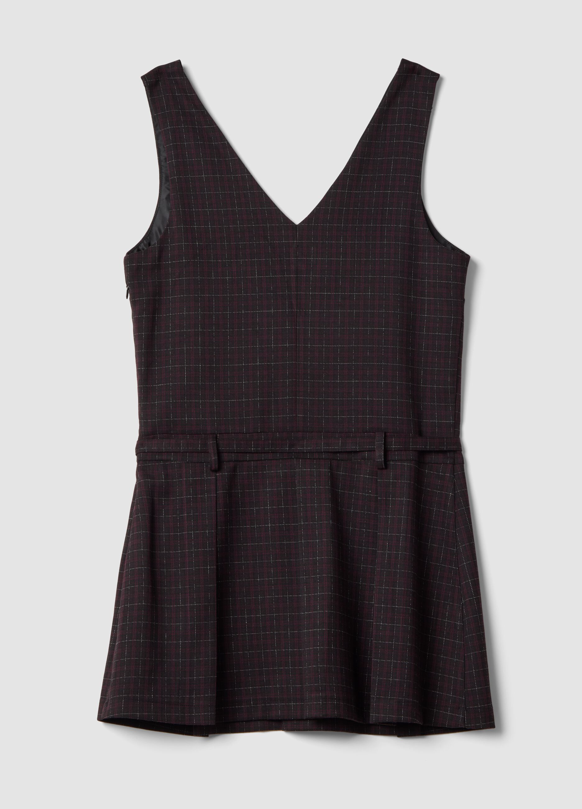 Black stretch viscose dress with deep V-neck