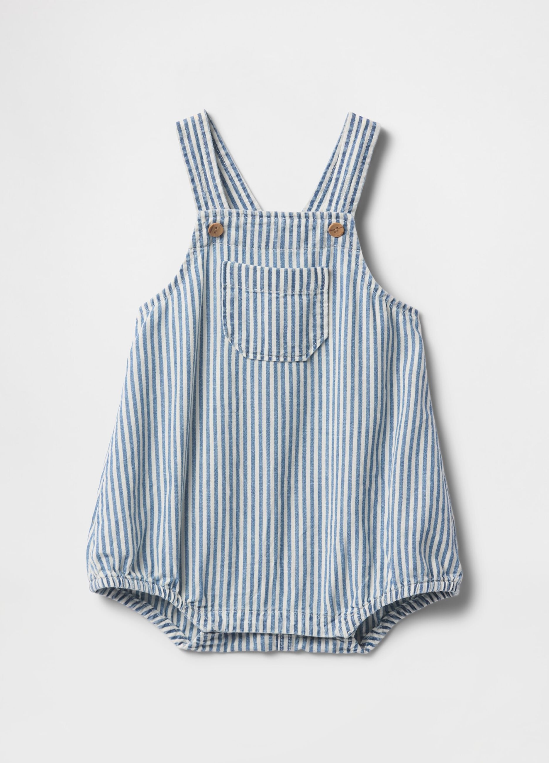 Striped White and Light Blue Dungarees for Children