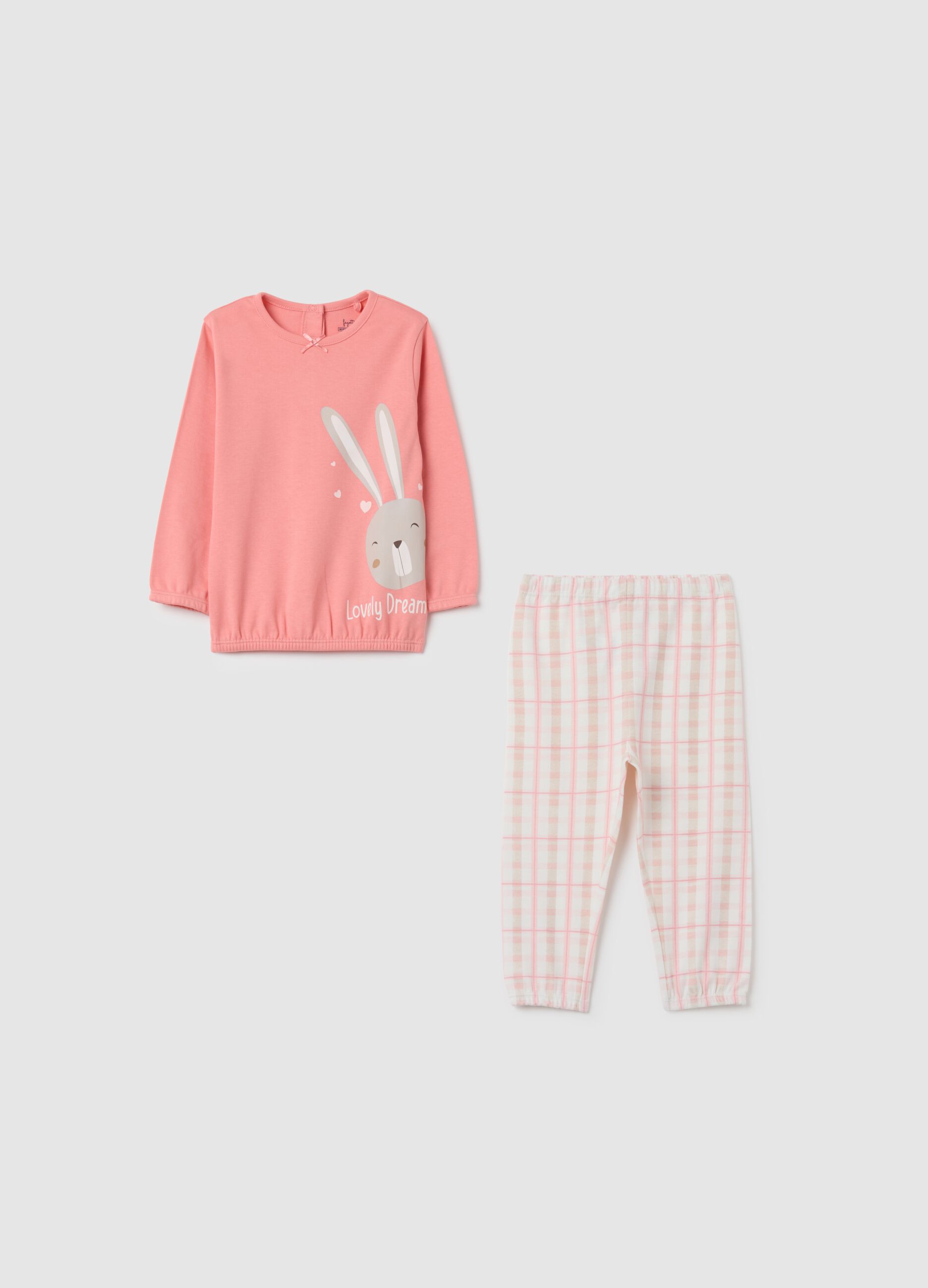 Pink Pure Cotton Girl's Pyjama Set