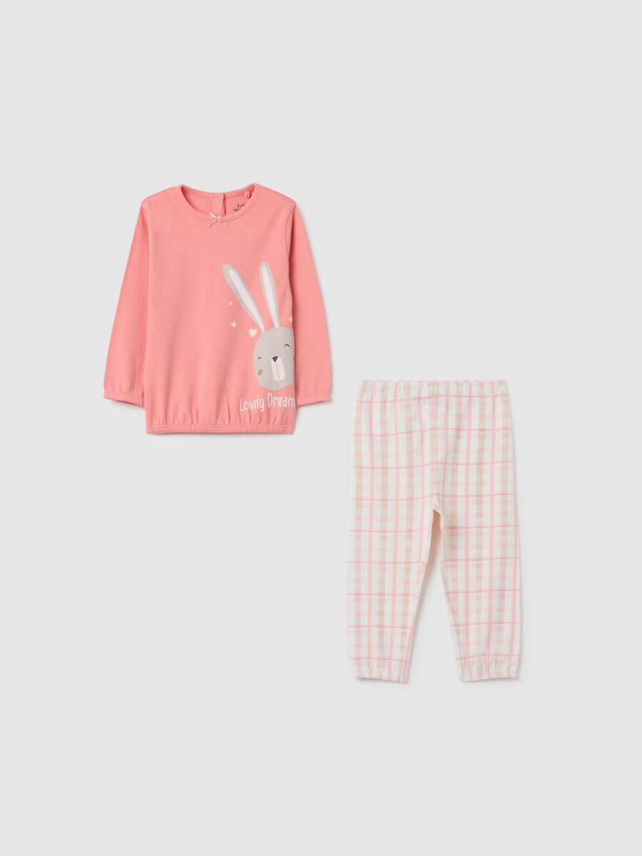 Pink Pure Cotton Girl's Pyjama Set_0