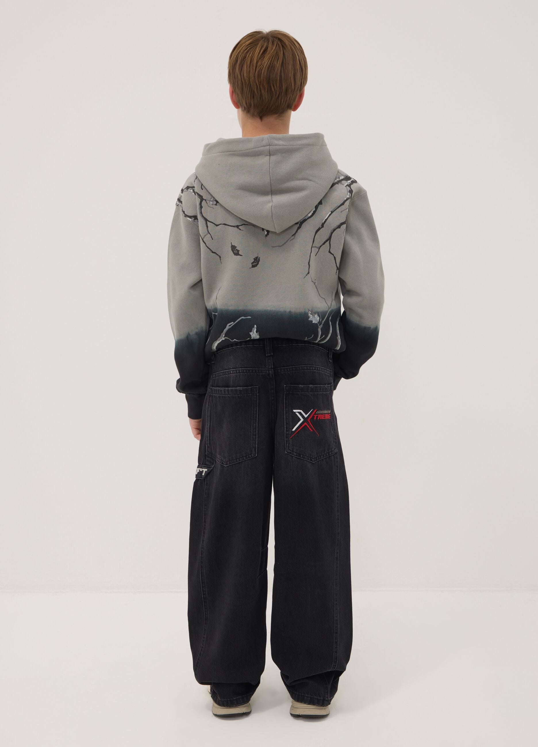 Jeans neri baggy fit in puro cotone