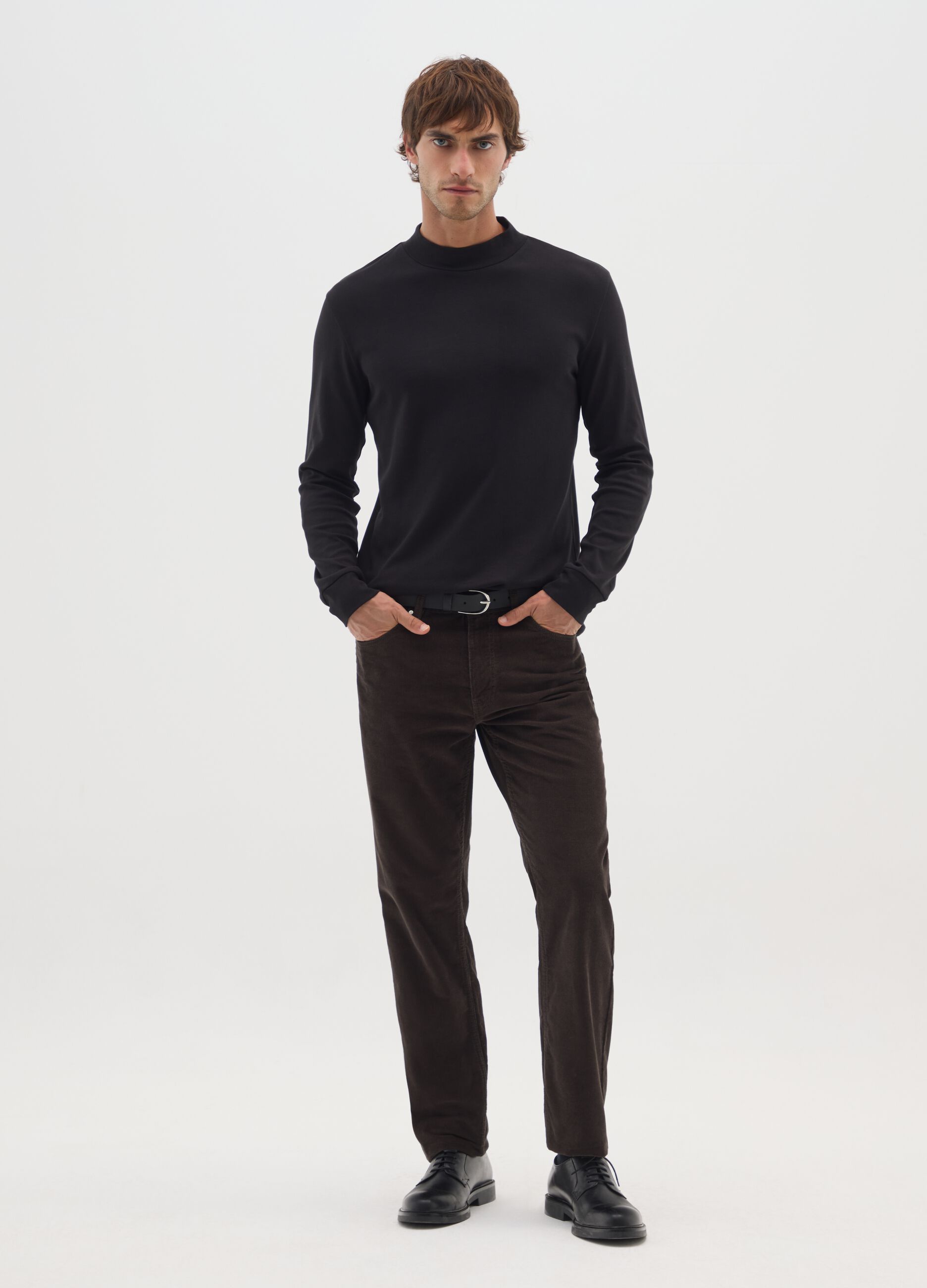 Black Pure Cotton Regular Fit Jumper