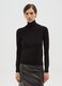 Regular fit black ribbed turtleneck sweater_1